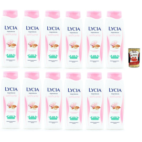 Lycia bagnodoccia setificante Olio di Mandorla e Orchidea, Mandelöl und Orchidee Schaumbäder Bades bath shower foam 12x 750 ml Original italienisch inkl. Italian Gourmet Polpa 400g