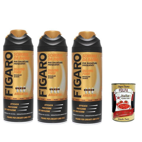 Figà FIGARO Argan Öl Bartschaum – für häufige Rasur – zarter und bequemer Bartschaum – 4x400ml Original italienisch Schäume