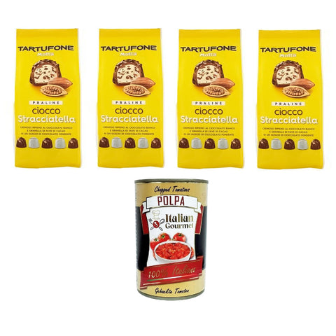 Motta Tartufone Praline Ciocco Stacciatella Tartufone Ciocco Stacciatella Pralinen 4x150gr inkl. Italian Gourmet polpa 400g Original italienisch