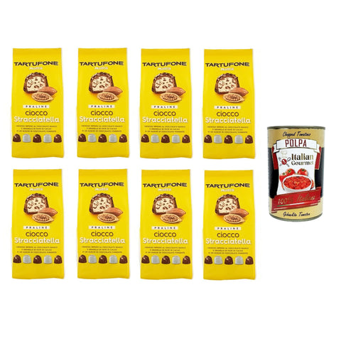 Motta Tartufone Praline Ciocco Stacciatella Tartufone Ciocco Stacciatella Pralinen 8x150gr Original italienisch inkl. Italian Gourmet Polpa 400g