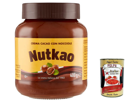 Nutkao Crema Cacao con Nocciole, Streichfähige Creme Kakao mit Haselnüssen 3x400g Original italienisch Aufstrich