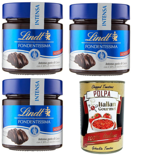 Italian Gourmet E.R. Schokoladenaufstrich Crema spalmabile Fondentissima Cioccolato fondente Streichcreme aus dunkler Schokolade von Fondentissima, 3x200 g+ Italian Gourmet polpa 400g 8032804040014