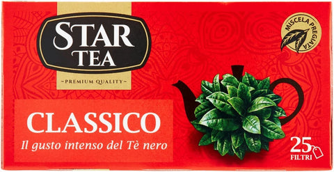 Star the Classico tè tea box 25 Teebeutel 37,5g Italienisch tea Schwarztee 6x Original italienisch