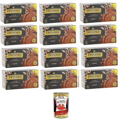 Tè Nero Aromatizzato al Cacao, schwarzer Tee mit Kakaogeschmack, Packung mit 25 Filtern 12x50g Original italienisch Getränk