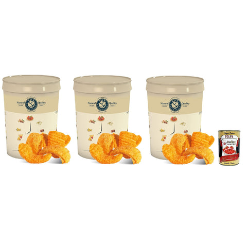 FOX Coni di Mais Cornetti : Knuspriger Snack im Eimer, chips mais snack crisps, 3x 500g Original italienisch inkl. Italian Gourmet Polpa 400g