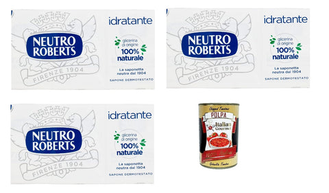 Neutro Roberts Solido Idratante, feuchtigkeitsspendend Seife 3x (3x 100g) Original italienisch inkl. Italian Gourmet Polpa 400g