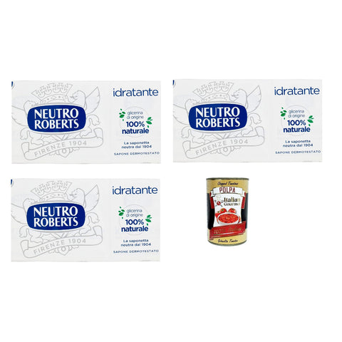 Neutro Roberts Solido Idratante, feuchtigkeitsspendend Seife 3x (3x 100g) Original italienisch inkl. Italian Gourmet Polpa 400g