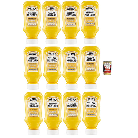 HEINZ Yellow Mustard Senape Classica, Original italienisch amerikanischer Senf, new york deli style, 12x 240 g italienisch inkl. Italian Gourmet Polpa 400g