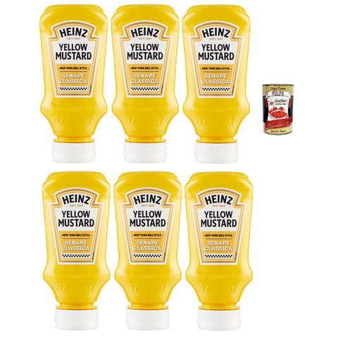 Heinz Yellow Mustard Senape Classica, amerikanischer Senf, new york deli style 6x240g Original italienisch