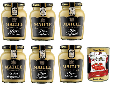 MAILLE Dijon-Senf Originale, 6er Pack (6 x 215 g) italienisch