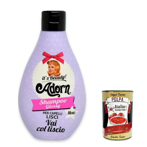 Adorn Vai col liscio, shampoo per capelli lisci, Shampoo für glattes Haar 250ml 3x Original italienisch inkl. Italian Gourmet Polpa 400g