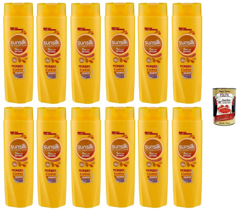 Italian Gourmet E.R. Shampoos Sunsilk Morbidi e Luminosi Shampo per capelli secchi Weiches und glänzendes Shampoo für trockenes Haar12x250ml + Italian Gourmet Polpa 400g Dose 8720182541345