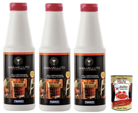 Fabbri Aria e Velluto, gluten free, in flüssiger Form zubereitet zur Herstellung von Velvets und Airs 3x 800 g inkl. Italian Gourmet polpa 400g Original italienisch