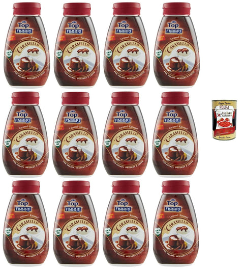 Fabbri Topping Caramello süße Karamellsauce für Eis, Desserts und Kaffee 12x 225g Gluten-frei gebrauchsfertige Sauce dessertsaucen Original italienisch inkl. Italian Gourmet Polpa 400g