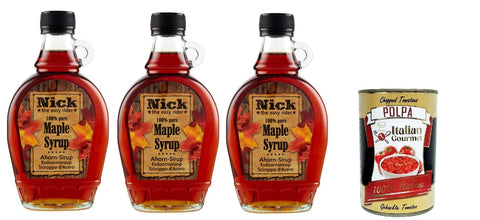 Italian Gourmet E.R. Sirupe Nick ⭐The easy rider⭐ Sciroppo d'acero 100 % Ahornsirup. 3x 250 ml + Italian Gourmet polpa 400g 4013200225902
