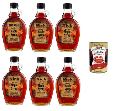 Italian Gourmet E.R. Sirupe Nick ⭐The easy rider⭐ Sciroppo d'acero 100 % Ahornsirup. 6x 250 ml + Italian Gourmet polpa 400g 4013200225902