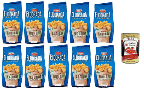 Amica chips Eldorada Chips mit Olivenöl Kartoffelchips gesalzen Kartoffel 10x 130g inkl. Italian Gourmet polpa 400g Original italienisch