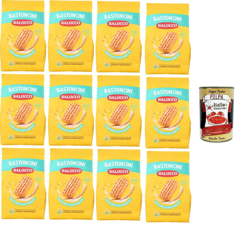 Italian Gourmet E.R. Snack Kuchen & Backwaren Balocco Bastoncini Kekse zum Frühstück 12x 350g biscuits cookies kuchen + Italian Gourmet polpa 400g 8032804040014
