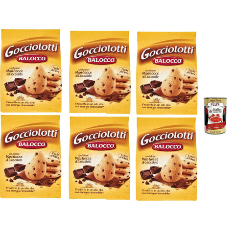 Balocco Gocciolotti Biscotti con gocce di cioccolato Kekse mit Schokoladenstückchen biscuits cookies 100% Kekse 6x 700g inkl. Italian Gourmet polpa 400g Original italienisch