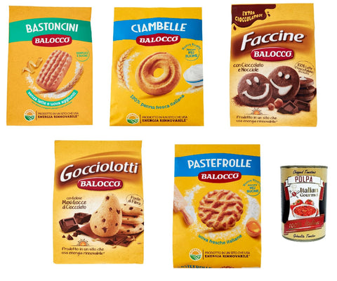 Italian Gourmet E.R. Snack Kuchen & Backwaren Balocco Testpaket Kekse zum Frühstück 5x 700g biscuits cookies kuchen + Italian Gourmet polpa 400g 8032804040014