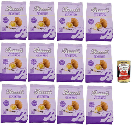 Italian Gourmet E.R. Snack Kuchen & Backwaren Bauli Extragolosi Mini Croissant con Vaniglia del Madagascar, mini snack Croissant mit Mit Madagaskar Vanille 12x 75g Italienischer Knabberartikel + Italian Gourmet polpa 400g 8032804040014