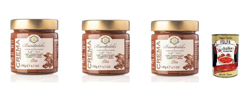 Italian Gourmet E.R. Snack Kuchen & Backwaren Brontedolci Crema Spalmabile con Cioccolato di Modica IGP Schokoladenaufstrich Schokolade 3x 190g Streichfähige Brotaufstrich in Glas Italienisches Produkt aus Sizilien + Italian Gourmet polpa 400g 8032804040014