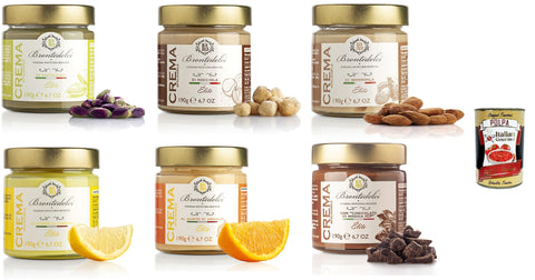 Italian Gourmet E.R. Snack Kuchen & Backwaren Brontedolci Creme Testpaket aus Sizilien (Ätna), Streichfähige, Brotaufstrich in Glas, Pistachio spreadable cream 6x 190g + Italian Gourmet polpa 400g 8032804040014