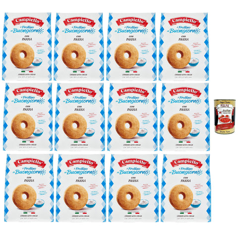 Campiello i Biscotti del Buongiorno Frollini alla panna Sahne Shortbread Kekse mit Sahne 12x 700g biscuits cookies 100% Italienische Kekse Original italienisch inkl. Italian Gourmet Polpa 400g