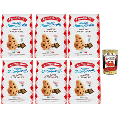 Campiello Il Frollino del Buongiorno con gocce di cioccolato Shortbread mit Schokoladenstückchen. biscuits cookies 100% 6x700g Original italienisch
