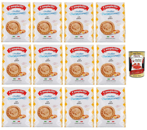 Campiello il Frollino del Buongiorno con Uova, Keks - Shortbread mit Eiern, cookies with eggs 12x 700 g inkl. Italian Gourmet polpa 400g Original italienisch