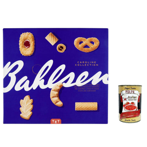 Caroline Collection Packung traditioneller Desserts und Kekse (Deloba, Delice, Waffeletten, Waffeletten Minis, Kipferl, Butterblätte) Kekse 322g Original italienisch inkl. Italian Gourmet Polpa 400g Dose