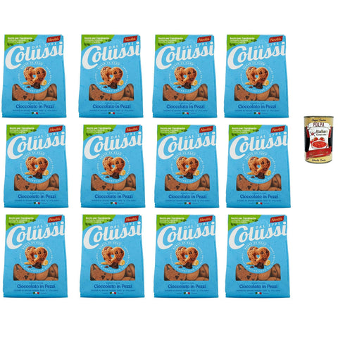 Colussi Biscotti con Cioccolato in Pezzi, Kekse mit Schokolade in Stücken, Biscuits 12x 500 g inkl. Italian Gourmet polpa 400g Original italienisch