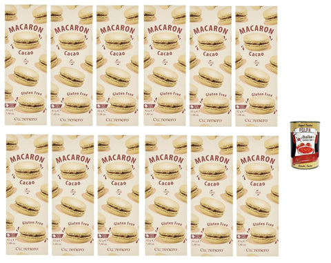 Italian Gourmet E.R. Snack Kuchen & Backwaren Cuorenero Macaron Cacao , gluten frei, gluten free, Kosher, Macaron Kakaocreme 12x 42g + Italian Gourmet polpa 400g 8032804040014