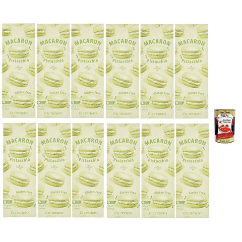 Cuorenero Macaron Pistacchio, gluten frei, gluten free, Kosher, Macaron Pistaziencreme 12x 42g inkl. Italian Gourmet polpa 400g Original italienisch