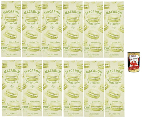 Italian Gourmet E.R. Snack Kuchen & Backwaren Cuorenero Macaron Pistacchio, gluten frei, gluten free, Kosher, Macaron Pistaziencreme 12x 42g + Italian Gourmet polpa 400g 8032804040014
