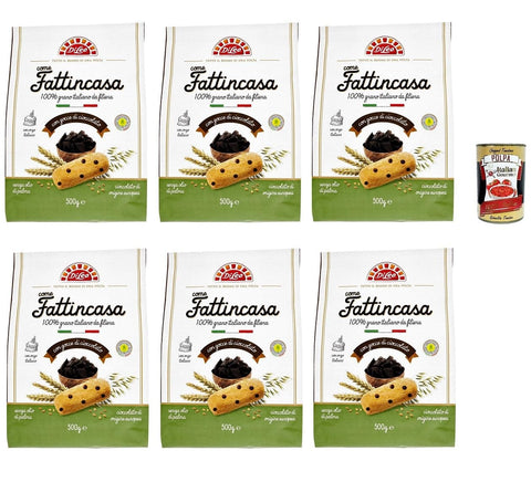 Italian Gourmet E.R. Snack Kuchen & Backwaren Di Leo Biscotti come Fattincasa con gocce di cioccolato, Kekse als hausgemachtes mit Schokoladenchips, biscuits 6x 500g + Italian Gourmet polpa 400g 8032804040014