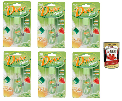 Dietor MyDietor Cuor di Stevia, Natürlicher flüssiger Süßstoff 0 kcal, Glutenfrei, gluten free, Ohne Aspartam 6x 50 ml Original italienisch inkl. Italian Gourmet Polpa 400g