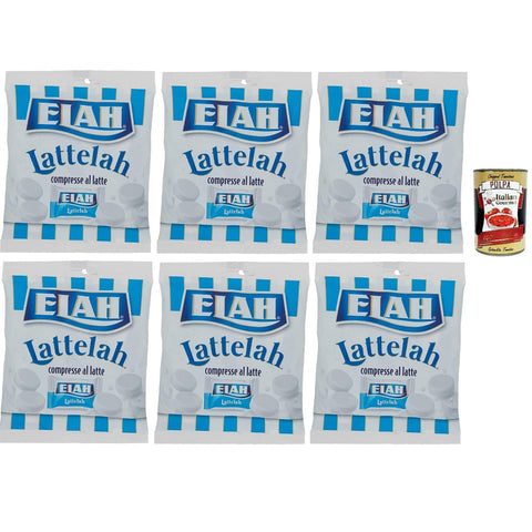 Elah caramelle Lattelah, Süßigkeiten Milchbonbons gefüllt mit Milch und Magerjoghurt 6x 100g inkl. Italian Gourmet polpa 400g Original italienisch