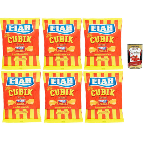 Elah Cubik Toffee La caramella classica Mou al latte, Die Klassische Milch Mou Süßigkeiten, bonbons lollies 6x 150 g inkl. Italian Gourmet polpa 400g Original italienisch