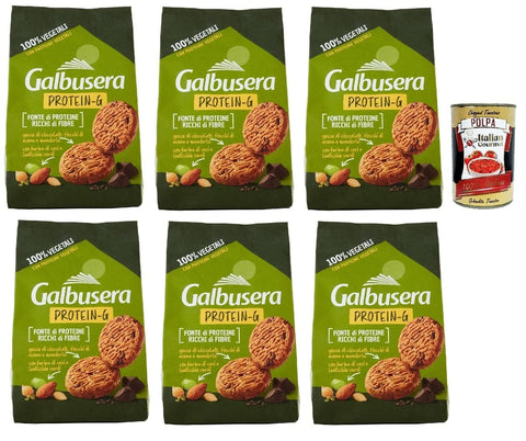 Italian Gourmet E.R. Snack Kuchen & Backwaren Glbusera Protein-G Frollini 100% vegetali, biscotti, kekse Hafer- und Mandelkekse, Proteinquelle und reich an Ballaststoffen 6x 280g + Italian Gourmet polpa 400g 8032804040014