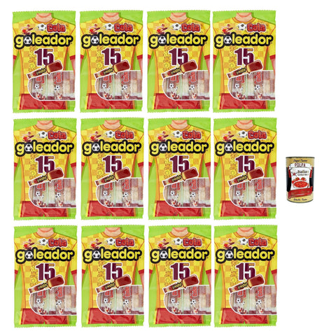 Goleador Cola Doppel Süßigkeit, gummiary Cola -Geschmack, 12x 102g, Süßigkeiten, die einzeln singen Original italienisch inkl. Italian Gourmet Polpa 400g