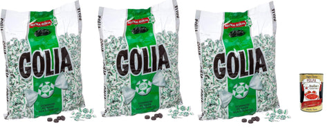 Italian Gourmet E.R. Snack Kuchen & Backwaren Golia Farfallina Gummibonbons, Lakritzgeschmack, Süßigkeiten Bonbon einzeln in einem 3x 1kg + Italian Gourmet polpa 400g 8032804040014