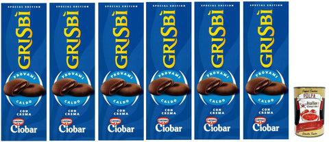 Italian Gourmet E.R. Snack Kuchen & Backwaren Grisbi Crema Ciobar, Biscotti Frolle Ripiene di Morbida Crema al Ciobar, Mürbeteigkekse gefüllt mit weicher Ciobar-Creme, biscuits, 6x 112g + Italian Gourmet polpa 400g 8032804040014