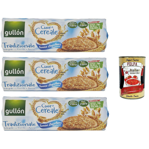 Gullon Gullón Cuor Di Cereali biscotti avena tradizionale Zero Zuccheri Aggiunti, Kekse mit Hafer ohne Zuckerzusatz 3x280g Original italienisch