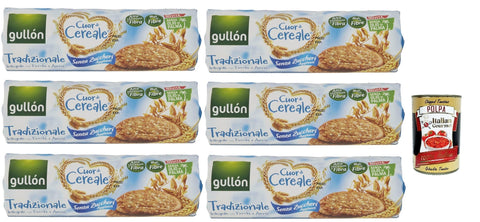 Italian Gourmet E.R. Snack Kuchen & Backwaren Gullón Cuor Di Cereali biscotti avena tradizionale Zero Zuccheri Aggiunti , Kekse mit Hafer ohne Zuckerzusatz, 6x 280g + Italian Gourmet polpa 400g 8032804040014