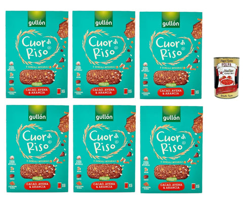 Italian Gourmet E.R. Snack Kuchen & Backwaren Gullón Cuor di Riso e Cereali Integrali Avena, Segale & farro, kekse mit Hafer, Roggen und geschrieben 6x 250 g + Italian Gourmet polpa 400g 8032804040014