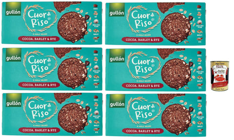 Italian Gourmet E.R. Snack Kuchen & Backwaren Gullón Cuor di Riso e Cereali Integrali Cacao, Orzo & Segale, kekse mit Kakao, Gerste und Roggen 6x 250 g + Italian Gourmet polpa 400g 8032804040014