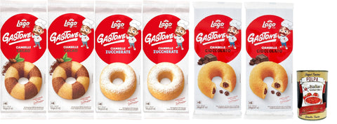 Lago 1968, Le Merende di Ciambelle Testpaket 6 Stuck, Kakao-Donuts, Einzeln verpackte, weiche Snacks, ohne Palmöl Original italienisch inkl. Italian Gourmet Polpa 400g