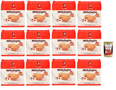 Italian Gourmet E.R. Snack Kuchen & Backwaren Matilde Vicenzi base per torta millefoglie 3 basi torta drei Basen für Kuchen Millefoglie kekse 12x 250g + Italian Gourmet polpa 400g 8032804040014