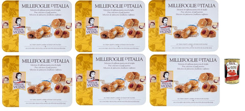 Italian Gourmet E.R. Snack Kuchen & Backwaren Matilde Vicenzi - Millefoglie di Matilde, Auswahl des raffinierten Gebäcks aus Blätterteig, Bissen und gemischten Donuts in einer eleganten Geschenkbox, 6x 375 Gr + Italian Gourmet polpa 400g 8032804040014